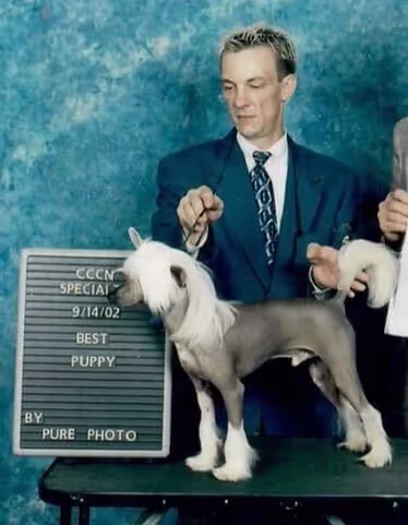Brooke's dad with show dog.