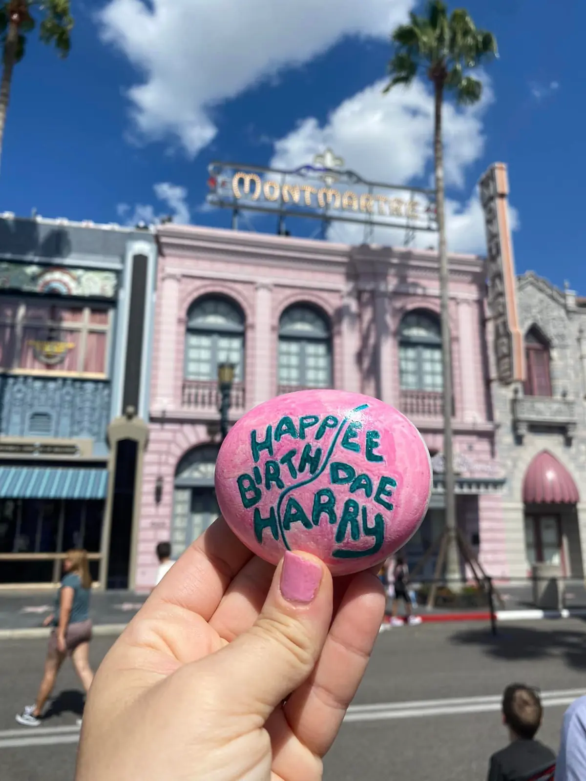 Happy Birthday Harry Ally Rock in Universal Studios, Florida.